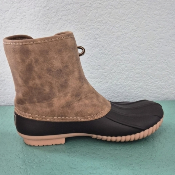 Waterproof Duck Boots Tan Brown Lace Up Cozy Outdoor Fall Winter Boots - Picture 8 of 14